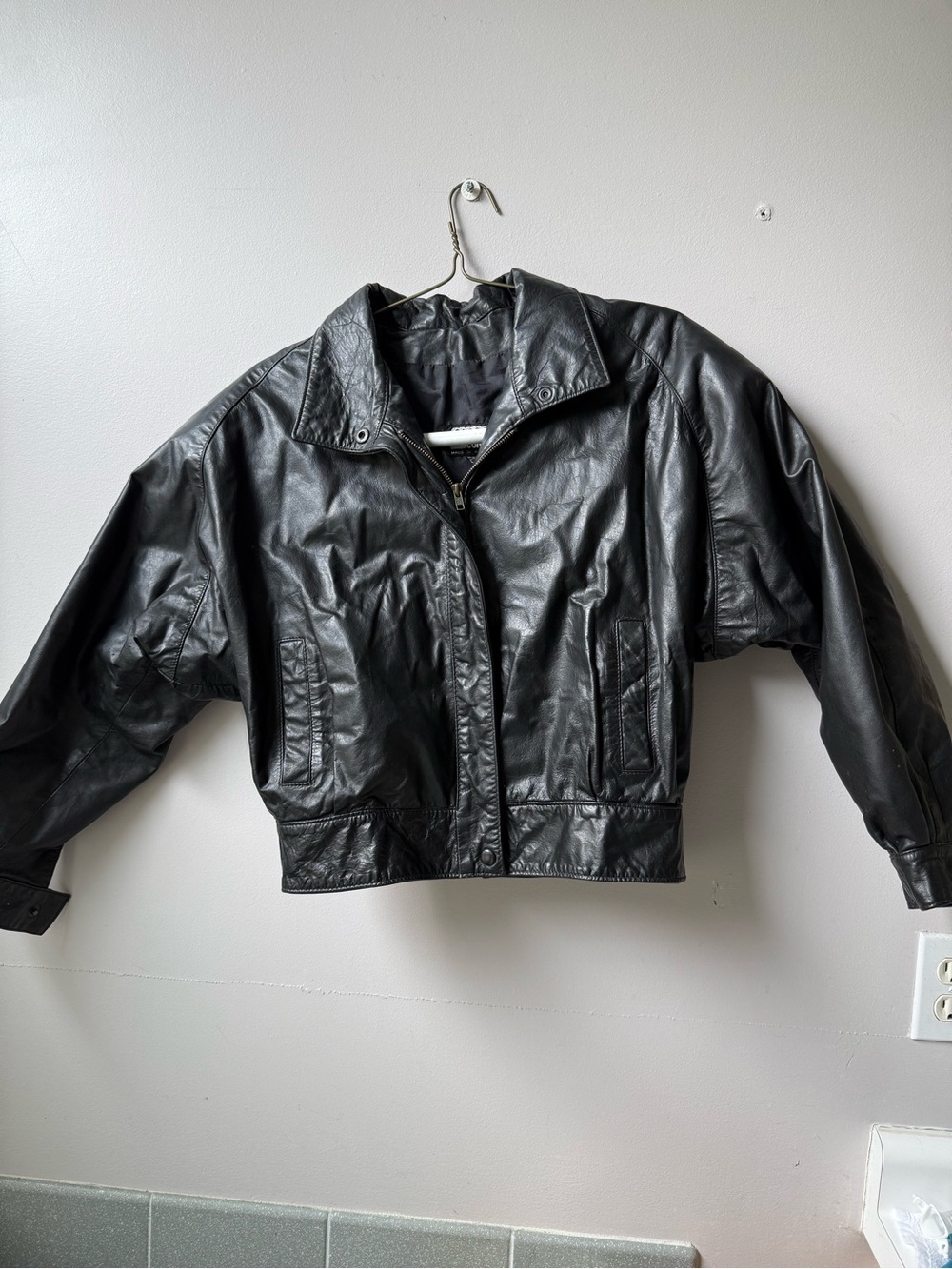 Comint Classic Black Argentinian Leather Bomber Jacket